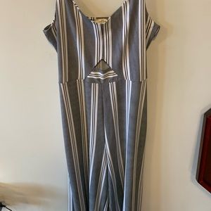 Stripped ankle length body suit